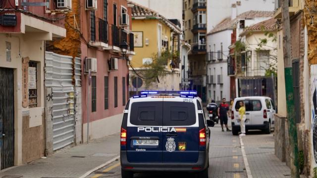 Agentes de la Policía Nacional, desplegados en Málaga.