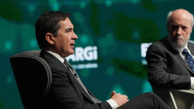 El presidente de BBVA, Carlos Torres, durante el 36 Encuentro Empresarial de Elkargi 'Nuevo Orden Económico Mundial'
