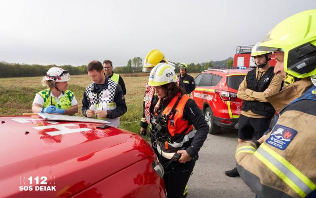 Simulacro de accidente aéreo en el aeropuerto de Foronda. Foto: Departamento de Seguridad del Gobierno Vasco