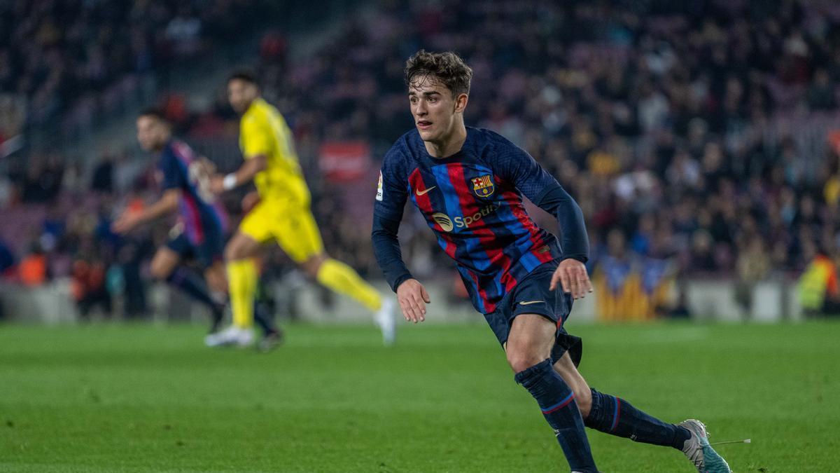 Pablo Páez Gavira, 'Gavi', durante un partido con el FC Barcelona.