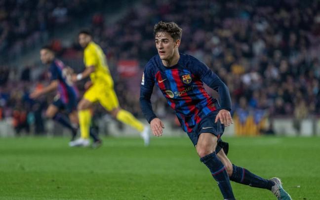 Pablo Páez Gavira, 'Gavi', durante un partido con el FC Barcelona.