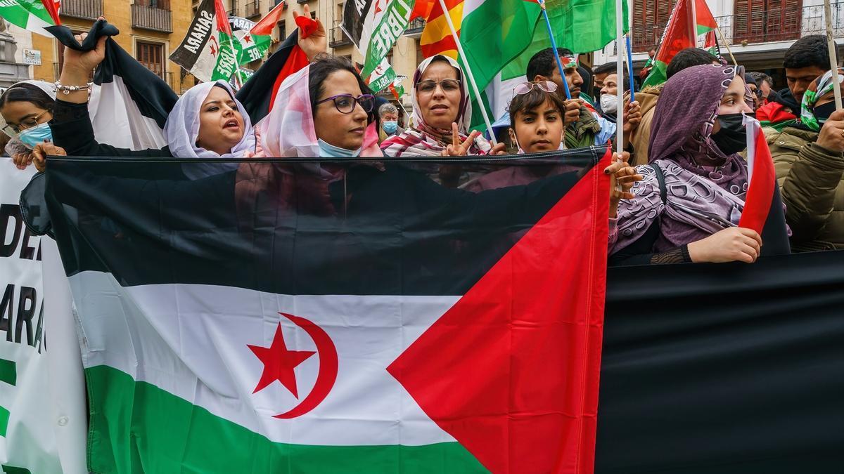 Protesta saharaui contra Marruecos, en una imagen de archivo.