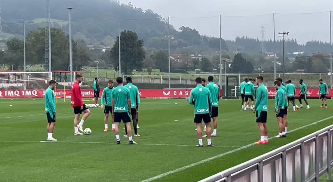 Imagen del entrenamiento de hoy en Lezama