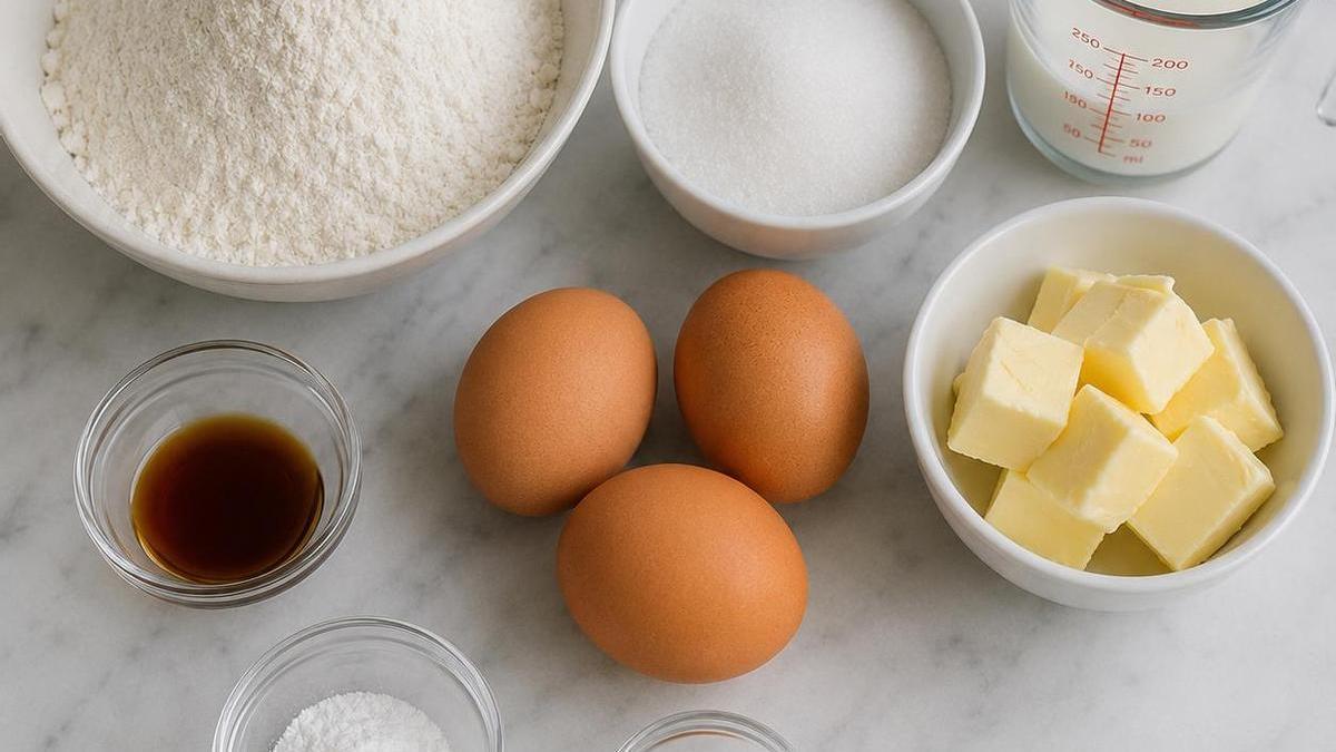 Ingredientes para las magdalenas de mantequilla