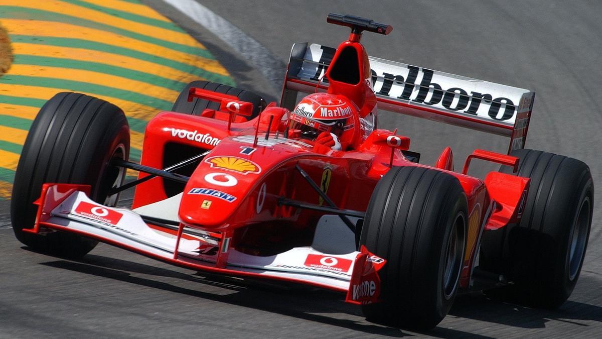 Michael Schumacher, con el Ferrari.