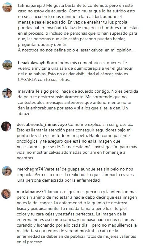 Algunas de las respuestas a su publicación.