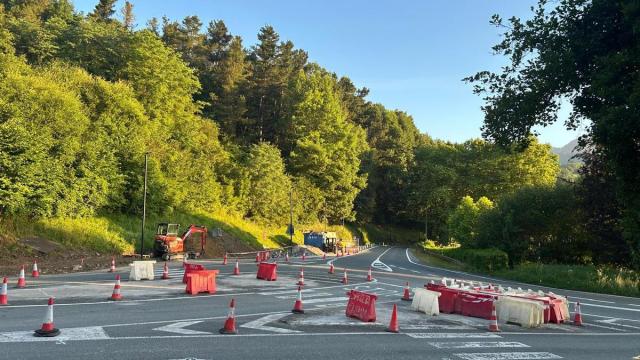 Las obras para construir una nueva rotonda en el acceso a Goierri Eskola, en Ordizia.