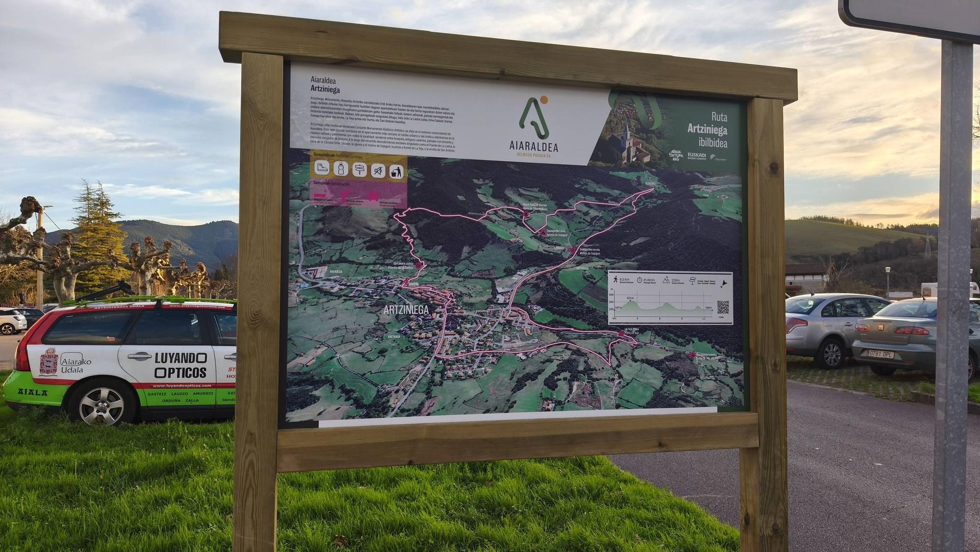 Información de la ruta de senderismo por Artziniega en Geltoki Plaza
