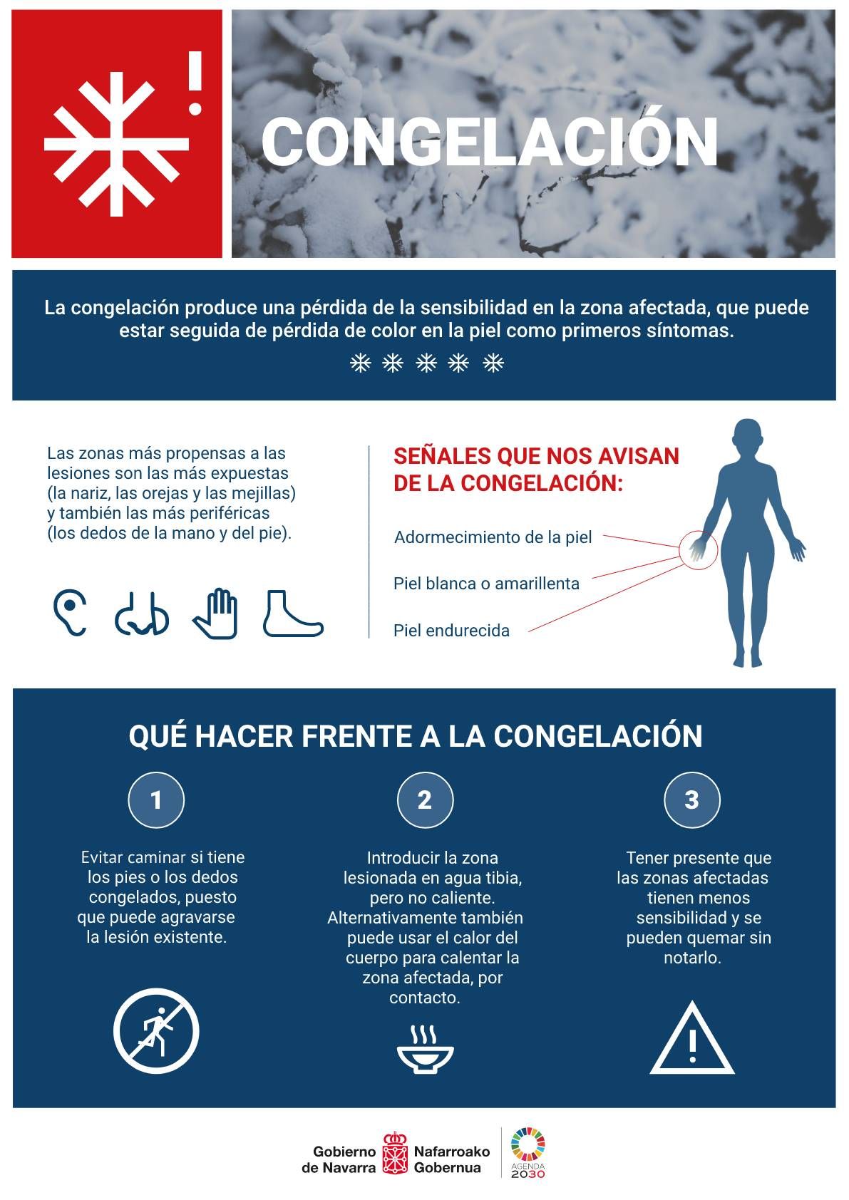 Recomendaciones frente a la congelación