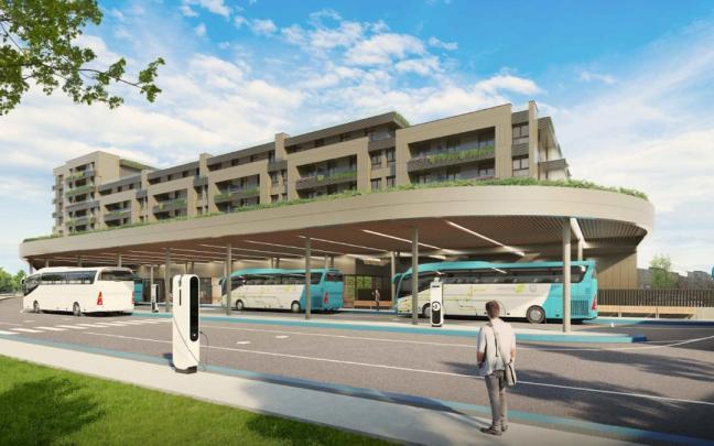 Recreación de la nueva estación autobuses de Zarautz.