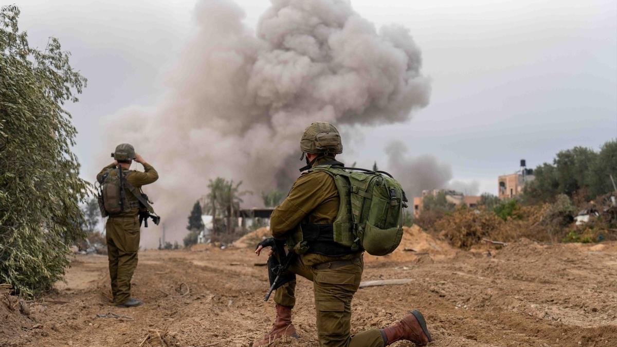 Militares israelíes en la Franja de Gaza.