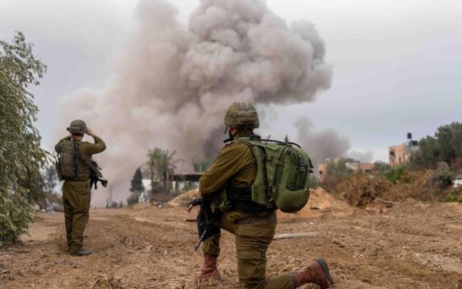 Militares israelíes en la Franja de Gaza.
