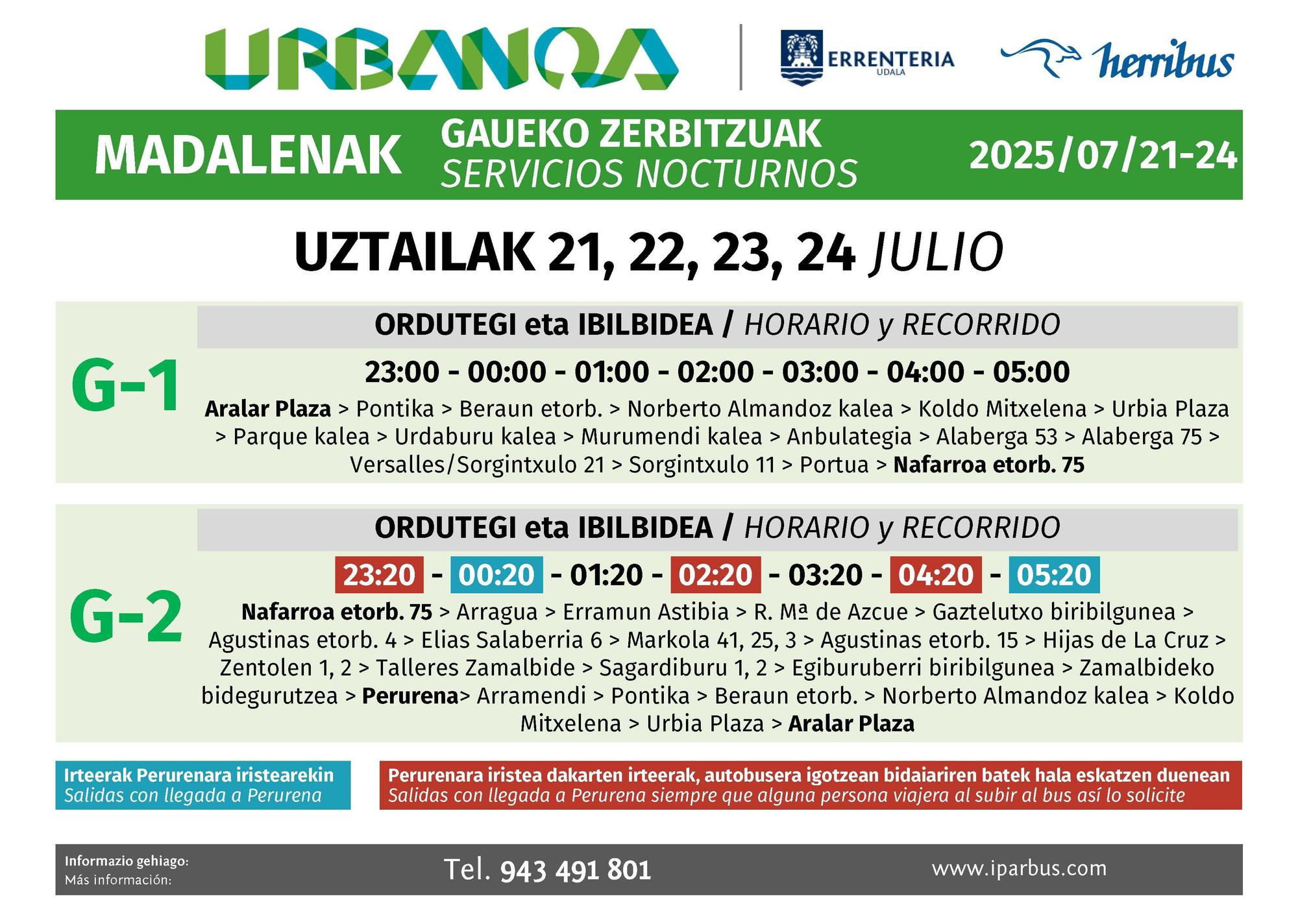 Horario nocturno de los autobuses urbanos
