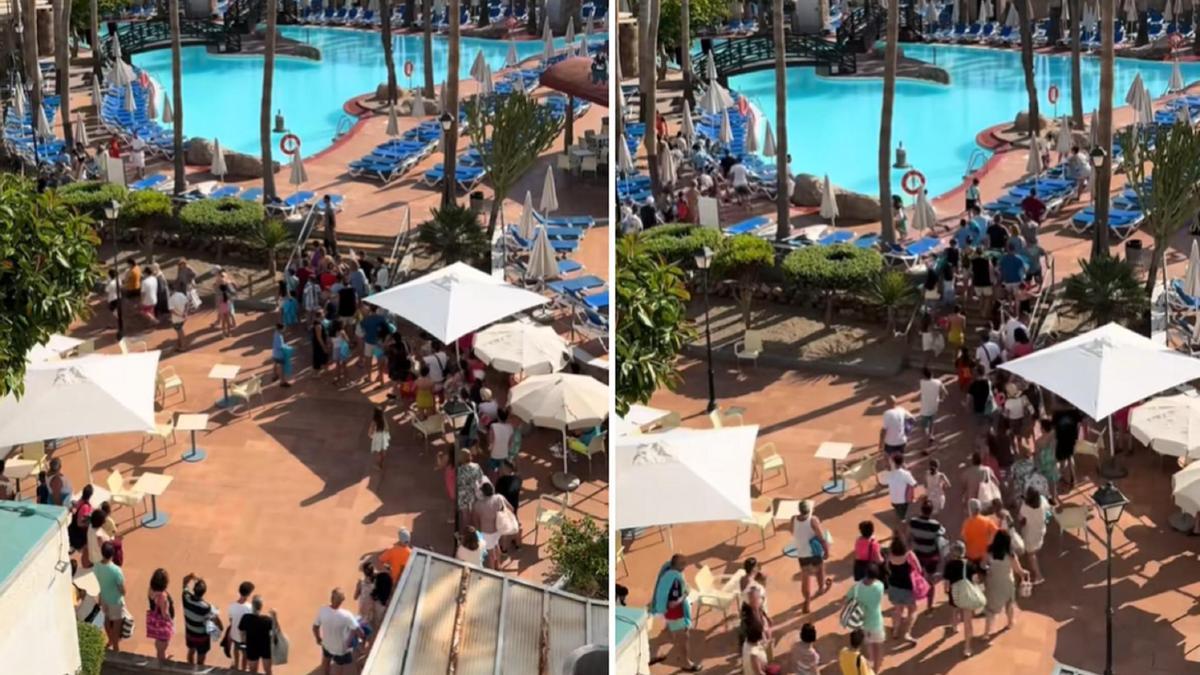 Los turistas hacen lo que sea para conseguir hamaca tras el pitido.