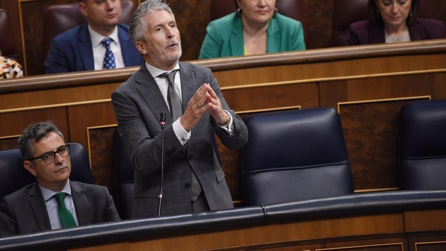 Marlaska, durante una sesión de control al Gobierno, en el Congreso de los Diputados, a 21 de mayo de 2025.