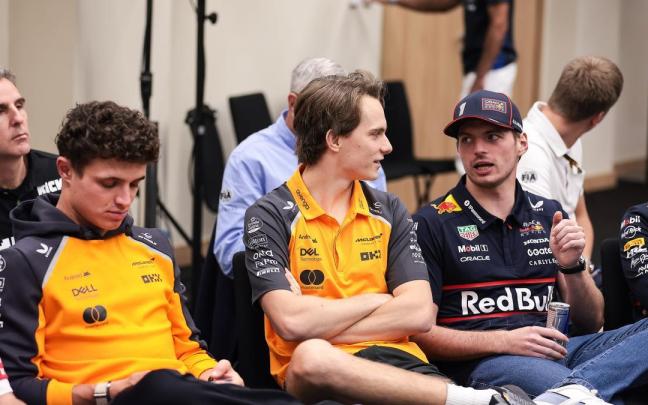 Lando Norris, Oscar Piastri y Max Verstappen.