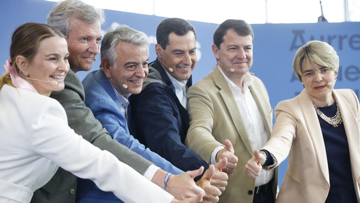 Los presidentes autonómicos del PP en Baleares, Andalucía, Galicia y Castilla y León arroparon ayer al candidato Javier de Andrés.
