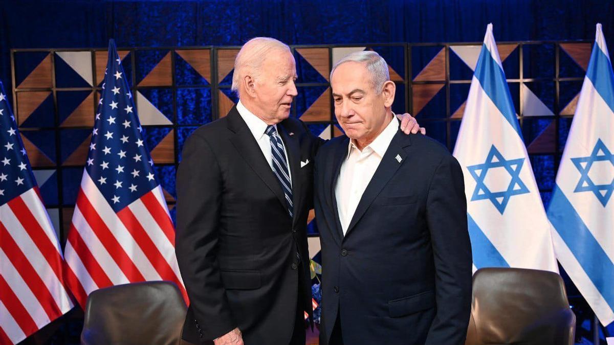 Biden y Netanyahu durante su encuentro en Tel Aviv.