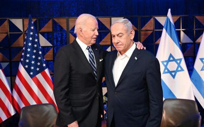 Biden y Netanyahu durante su encuentro en Tel Aviv.