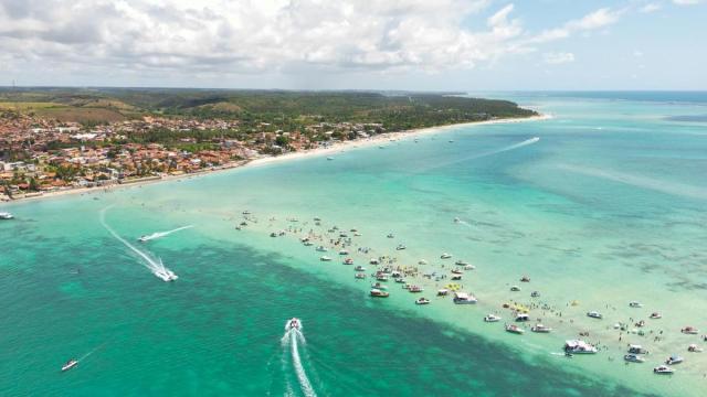 Vista aérea del 'Camino de Moisés' con la playa de Barra Grande al fondo.