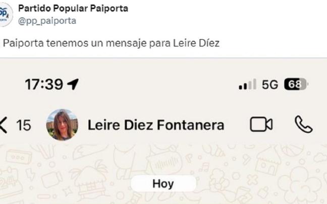 El comienzo del tuit. / X (@pp_paiporta) El comienzo del tuit.