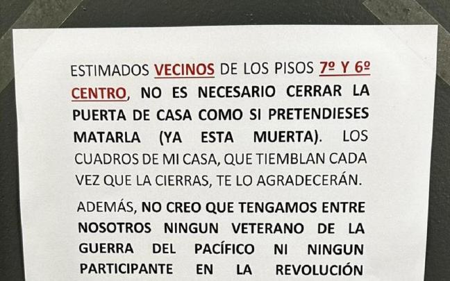 Algunos inquilinos prefieren solucionar por su cuenta los conflictos, usando notas algo pasivo-agresivas y, por qué no, cargadas de humor.