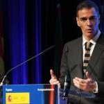 Pedro Sánchez, durante su intervención en el Palacio Euskalduna de Bilbao.