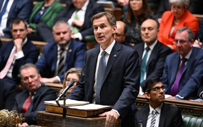 El ministro británico de Economía, Jeremy Hunt, en la Cámara de los Comunes