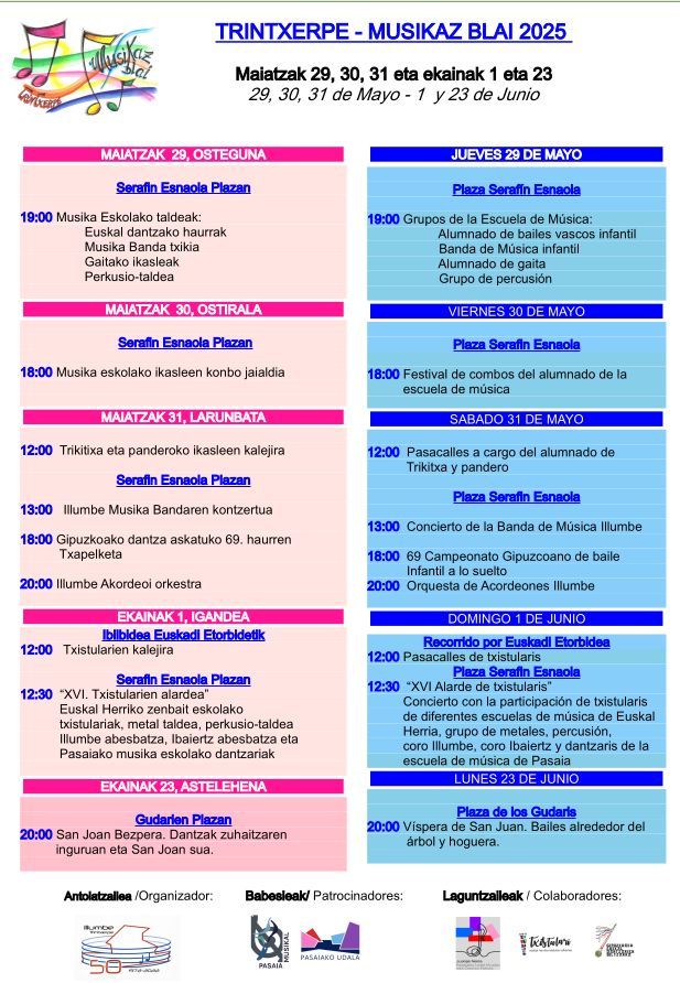 Cartel con la programación