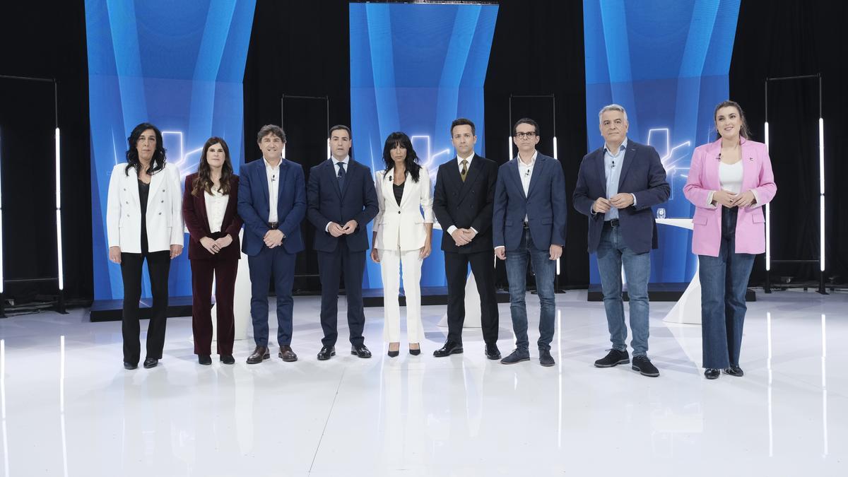Los participantes en el debate electoral.