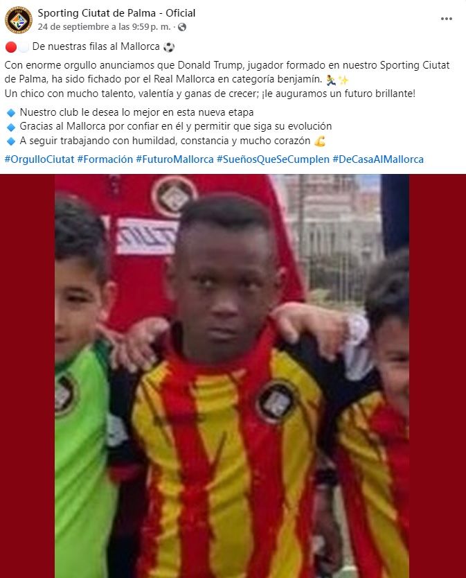 El post en el que se anuncia el fichaje.