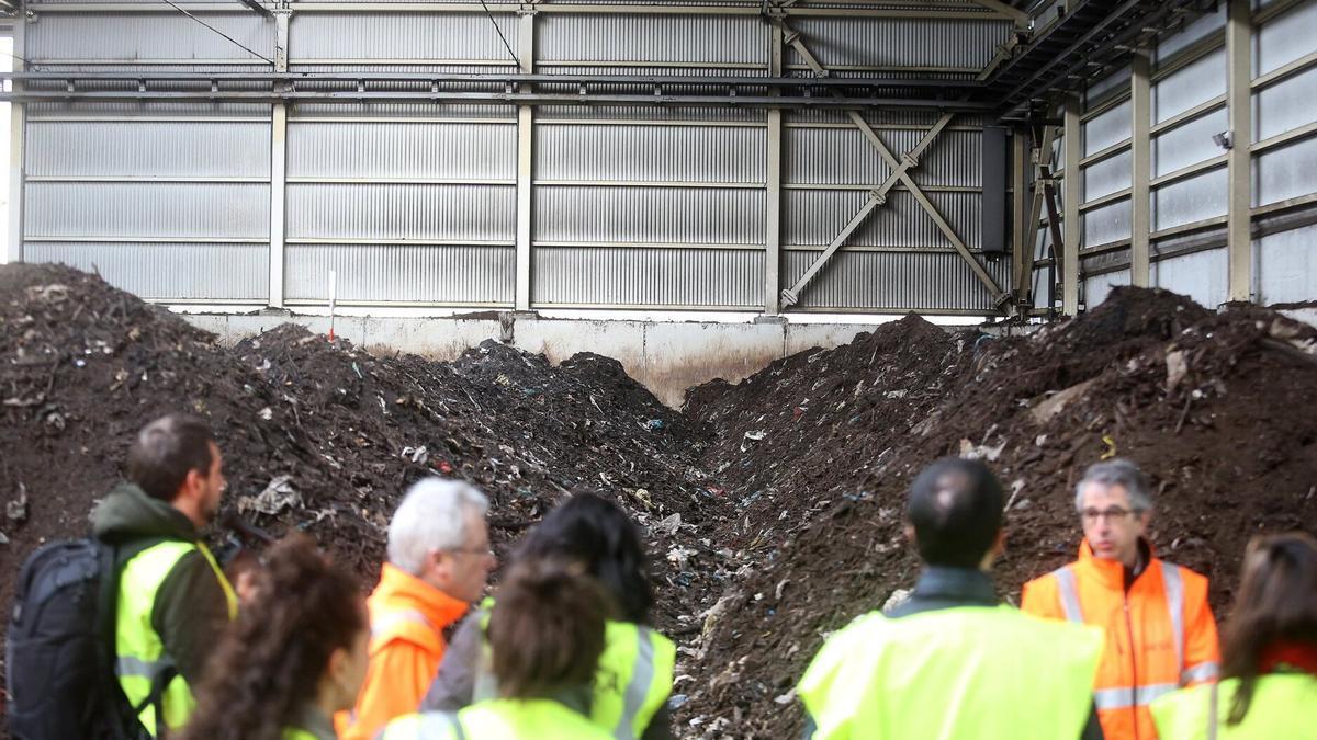 Zona de la planta de tratamiento de residuos de Epele dedicada al compostaje del biorresiduo.