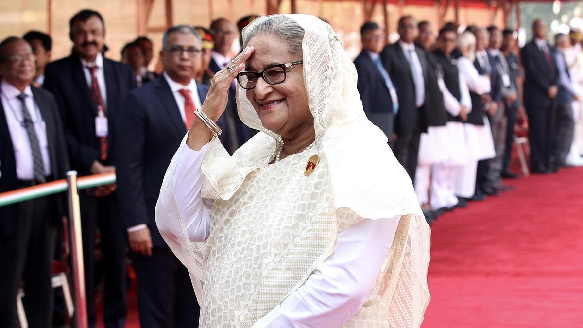 La hasta ahora primea ministra de Bangladesh Sheikh Hasina.