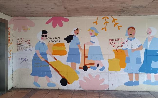 El mural vandalizado