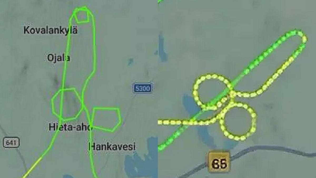 Dos de las siluetas fálicas que dibujaron en el cielo para que se reflejaran en el mapa.