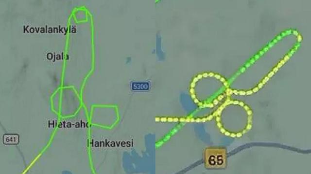 Dos de las siluetas fálicas que dibujaron en el cielo para que se reflejaran en el mapa.