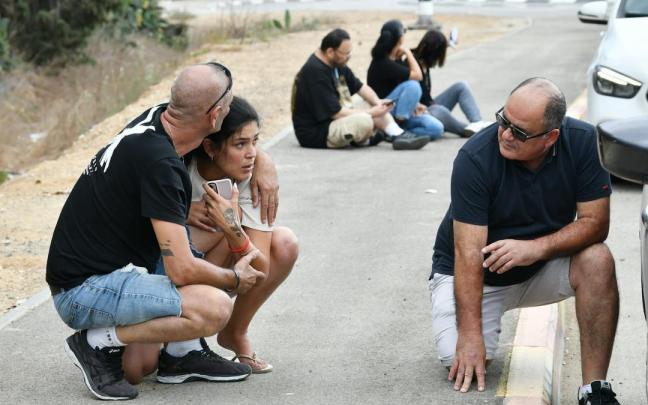 Ciudadanos israelíes durante el ataque de Hamás.