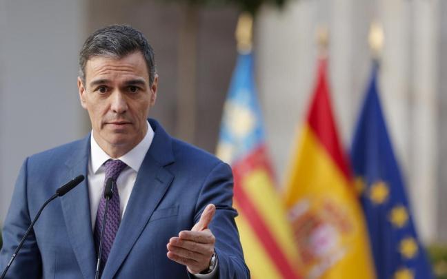 El presidente del Gobierno español, Pedro Sánchez, durante su visita a Valencia.