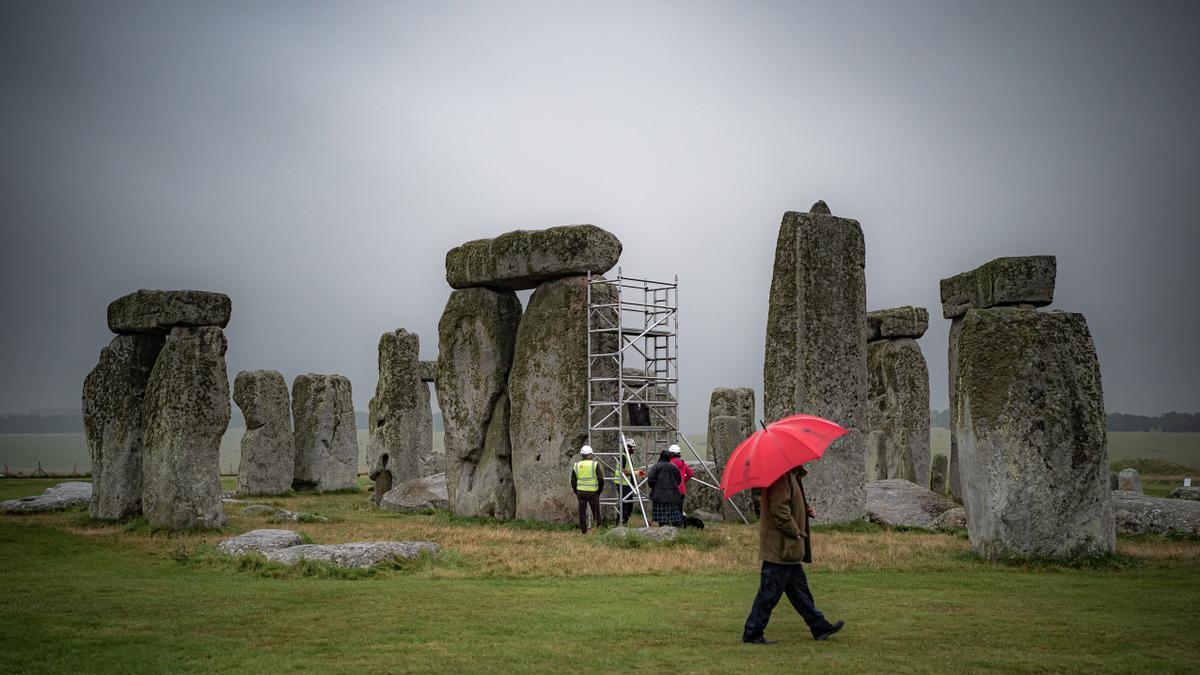 Labores de conservación en Stonehenge.