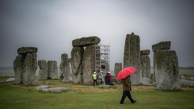 Labores de conservación en Stonehenge.
