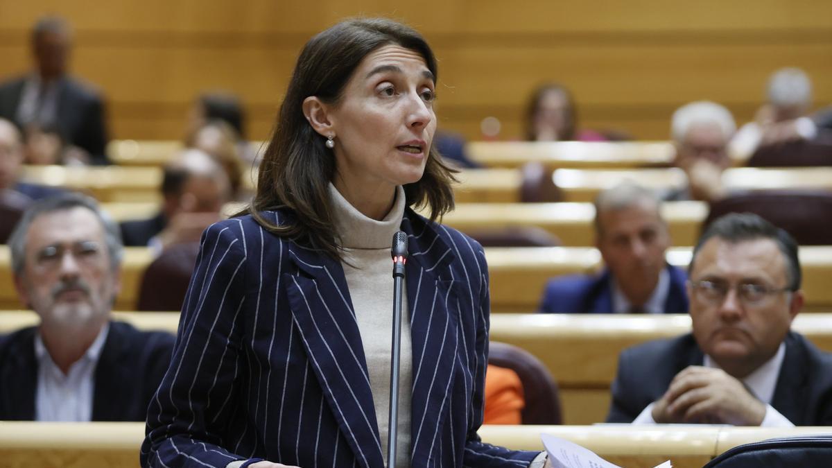 La ministra Pilar Llop en un pleno del Senado.