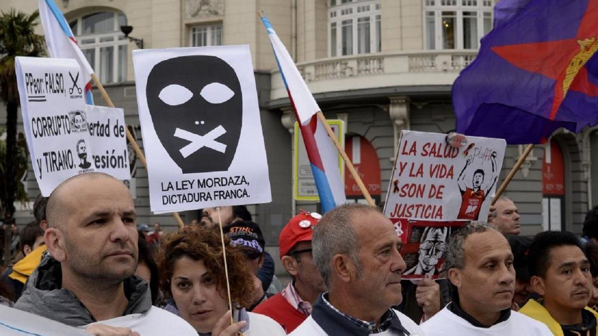 Manifestacion contra la ley mordaza.