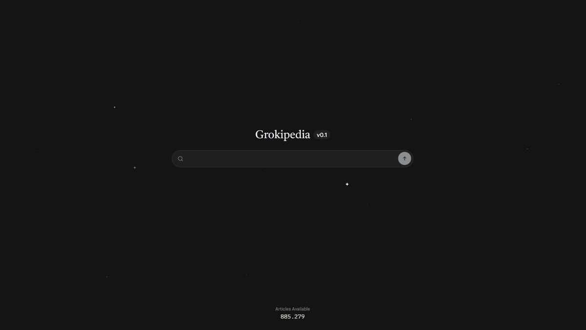 Aspecto de la Grokipedia.