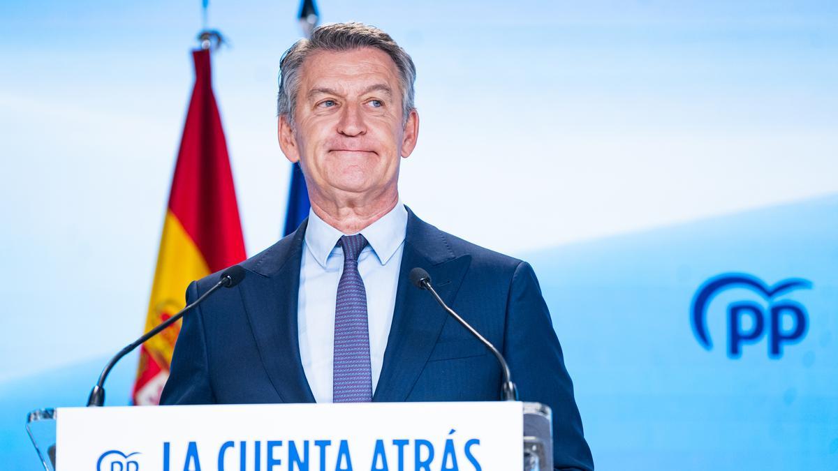 El presidente del Partido Popular, Alberto Núñez Feijóo