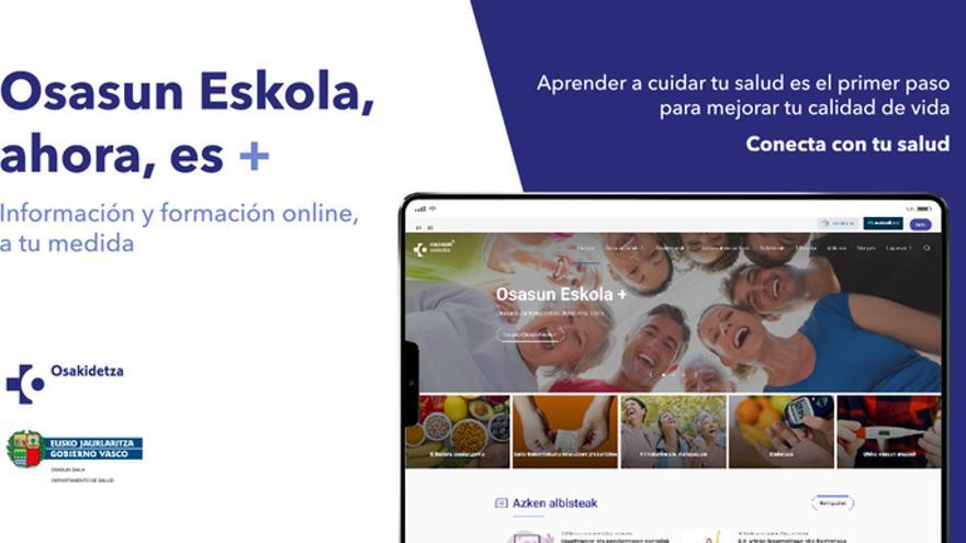 Osasun Eskola, la plataforma online de Osakidetza de información a la ciudadanía en el cuidado de su salud, logra más de 45.000 visitas en sus primeros tres meses