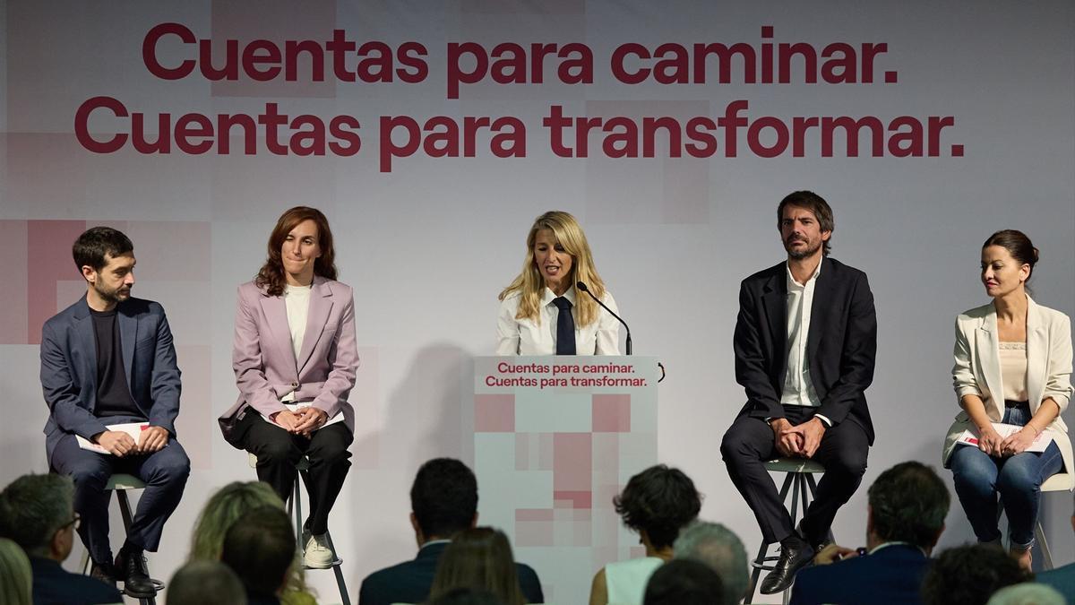 Yolanda Díaz ha presentado este lunes las propuestas de Sumar para los Presupuestos Generales del Estado de 2025.