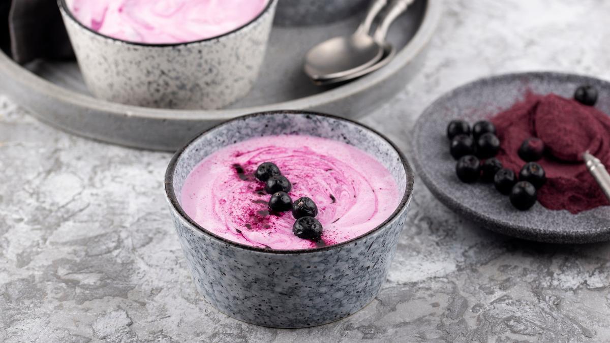 Una mousse de arándamos