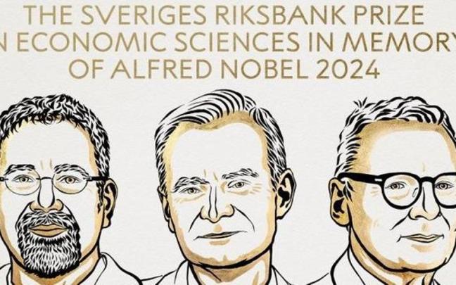 Daron Acemoglu, Simon Johnson y James Robinson, Premio Nobel de Economía 2024.