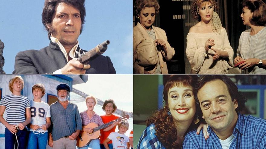 De arriba a abajo y de izquierda a derecha: ‘Curro Jiménez’, ‘Verano azul’, ‘Platos rotos’ y ‘Pepa y Pepe’.