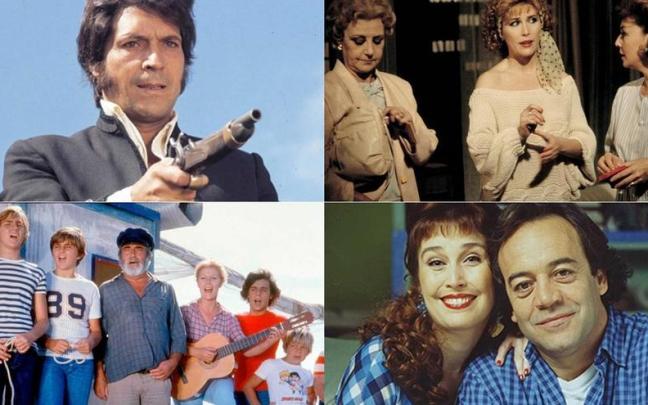 De arriba a abajo y de izquierda a derecha: ‘Curro Jiménez’, ‘Verano azul’, ‘Platos rotos’ y ‘Pepa y Pepe’.
